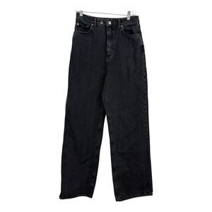 ASOS Black Wide Leg Jeans Women’s Tall Size 29x34 (actual) Double Buttons